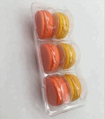 Emballage de boîte en plastique de l'ANIMAL FAMILIER 6pcs Macaron de boursouflure avec le couvercle clair