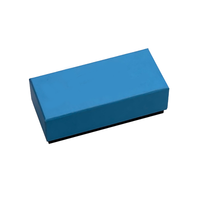 Emballage français bleu de boîte-cadeau de papier de Macaron de rectangle avec le plateau d'insertion