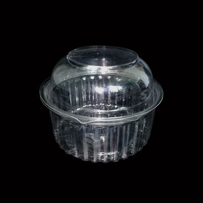 Plateau en plastique PET biodégradable de qualité alimentaire de 18 cm pour l'emballage de salades et de légumes