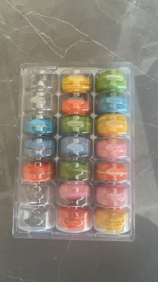 Rectangle 21 palettes emballage en plastique plateau à macarons personnalisable