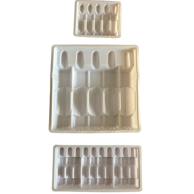 Plateaux pour ampoules de médicaments en gros personnalisés 1 ml 2 ml 5 ml 10 m Plateaux pour ampoules en PET pour injection d'eau