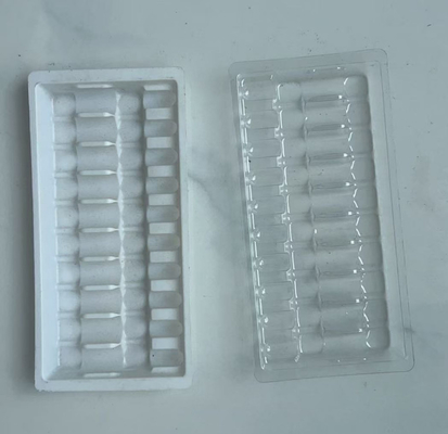 Bouteille de 10 ampoules de 5 ml avec eau pour injection légère, support de taille du vaccin emballage extérieur en plastique, ampoule médicale de 5 ml en gros