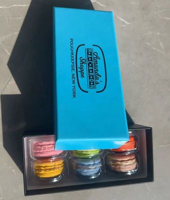 Emballage personnalisé de boîtes en papier pour macarons, emballage personnalisé de boîtes en plastique pour macarons