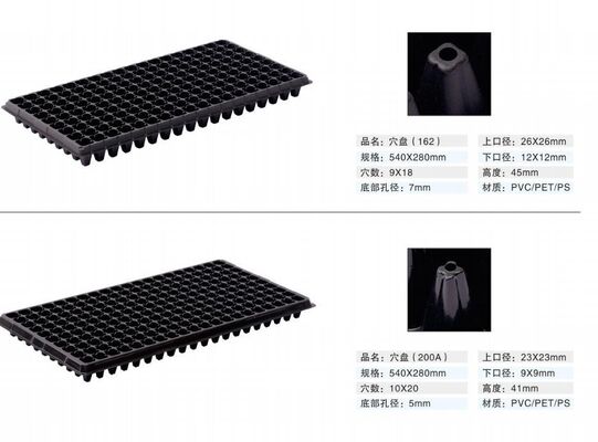Plateau de semis en plastique de 200 cellules, épais de 2 mm et résistant au vieillissement pour une croissance durable des plantes
