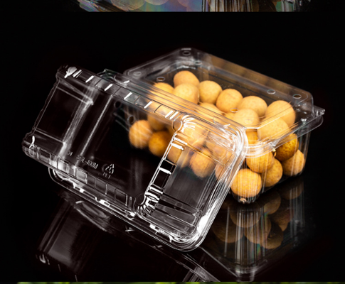 Boîte à fruits à usage unique en PET de qualité alimentaire, boîte à fruits et légumes à découper, couvercle transparent, boîte d'emballage imperméable, boîte d'emballage de supermarché