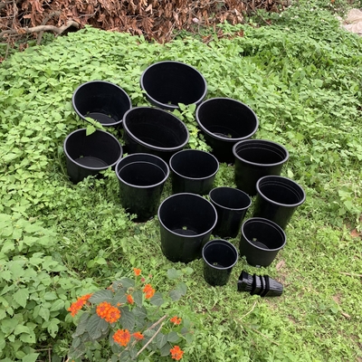 Des pots de fleurs noires de 3 gallons en plastique durable