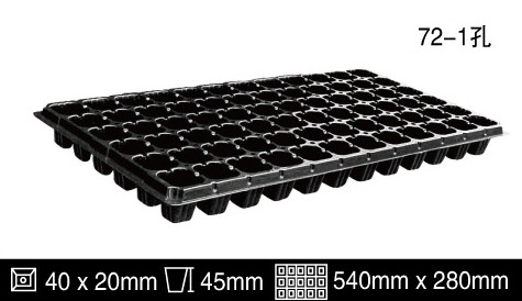 72 50 Pâtes de semis en plastique Plateau de semis cellulaire Fleurs Plante de poterie