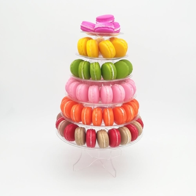 6 niveaux de couche Macaron Tower 10 niveaux Macaron Tower Stand avec fond acrylique