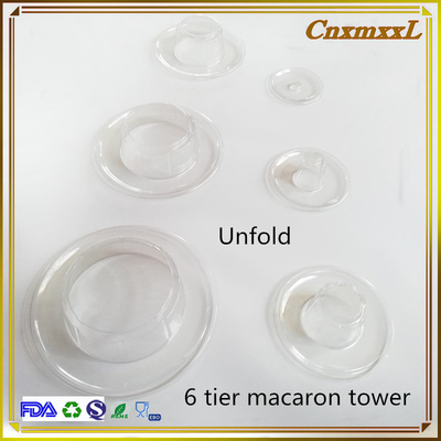 6 niveaux de couche Macaron Tower 10 niveaux Macaron Tower Stand avec fond acrylique