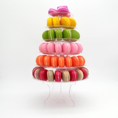 6 niveaux de couche Macaron Tower 10 niveaux Macaron Tower Stand avec fond acrylique