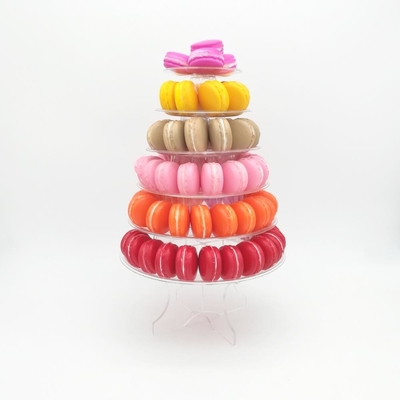 6 niveaux de couche Macaron Tower 10 niveaux Macaron Tower Stand avec fond acrylique