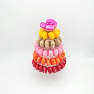 6 niveaux de couche Macaron Tower 10 niveaux Macaron Tower Stand avec fond acrylique