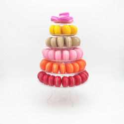 6 niveaux de couche Macaron Tower 10 niveaux Macaron Tower Stand avec fond acrylique