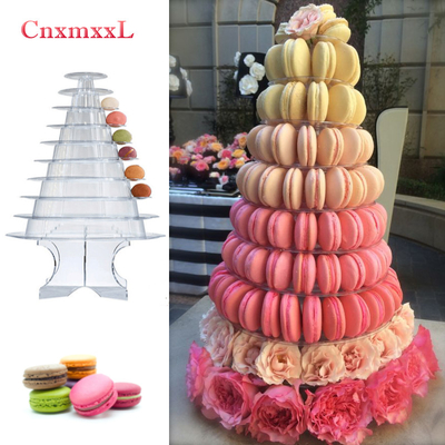 Super 10 niveau de macarons en ampoules Tour Stand Packaging avec acrylique