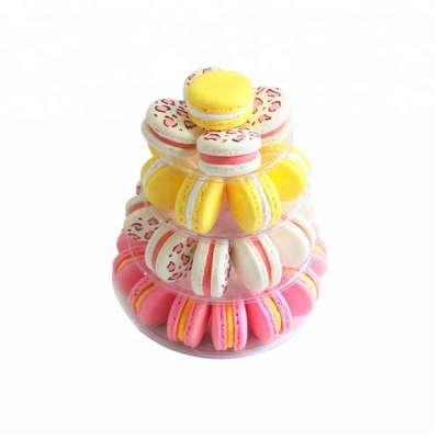 Tour de macaron en plastique clair Mini Tour 4 étages Tour de macaron