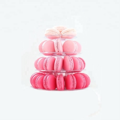 Tour de macaron en plastique clair Mini Tour 4 étages Tour de macaron