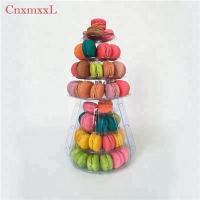 Tour de macaron en plastique clair Mini Tour 4 étages Tour de macaron