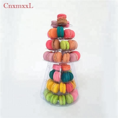 Tour de macaron en plastique clair Mini Tour 4 étages Tour de macaron