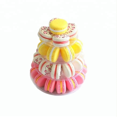 Tour de macaron en plastique clair Mini Tour 4 étages Tour de macaron