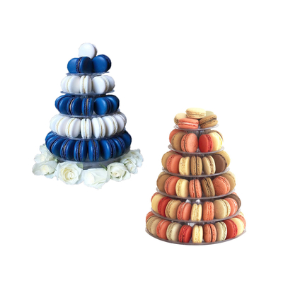 Ronde recyclée 6 étages Macaron Tour Stand avec fond