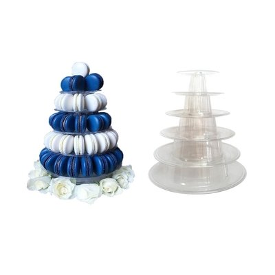 Ronde recyclée 6 étages Macaron Tour Stand avec fond
