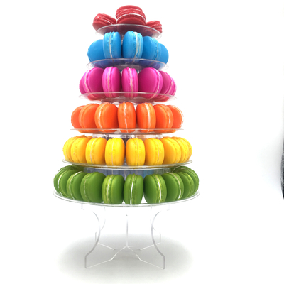 Étagère de gâteau Macaron Tour 6 étages avec support acrylique transparent