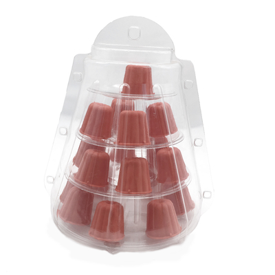 Mini plastique clair 4 niveaux Canele Tour Stand pour l'affichage Canele / macaron et décoration de gâteau