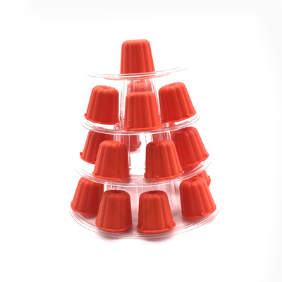 Mini plastique clair 4 niveaux Canele Tour Stand pour l'affichage Canele / macaron et décoration de gâteau