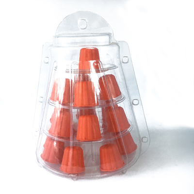 Mini plastique clair 4 niveaux Canele Tour Stand pour l'affichage Canele / macaron et décoration de gâteau