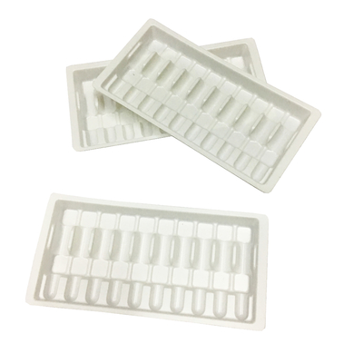 Plateau d' ampoule en plastique blanc Emballage 10 ml Plateaux de flacon en verre Boîte d' ampoule en plastique