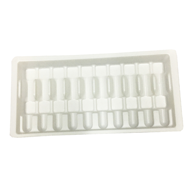 Plateau d' ampoule en plastique blanc Emballage 10 ml Plateaux de flacon en verre Boîte d' ampoule en plastique