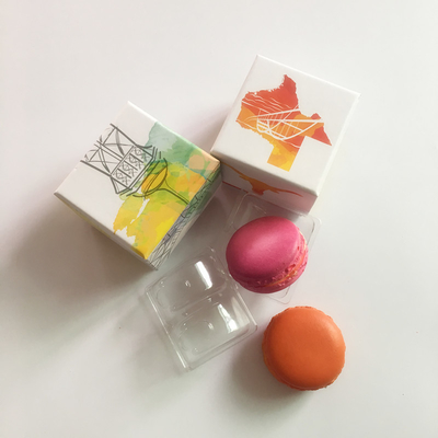 2 pièces de papier à imprimer des macarons boîte cadeau d'emballage affichage des macarons avec plateau intérieur