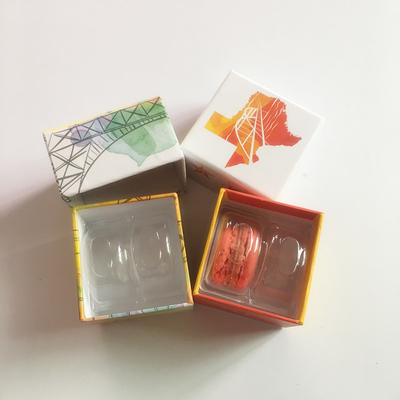 2 pièces de papier à imprimer des macarons boîte cadeau d'emballage affichage des macarons avec plateau intérieur
