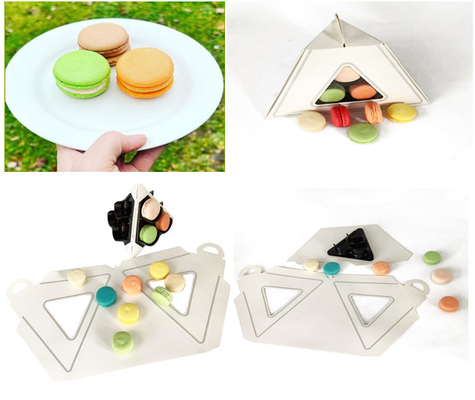 Tour d'emballage de macarons en papier 9 pièces 2 niveaux Tour de macarons