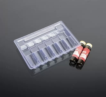 Plateau pour ampoule liquide orale de 10 ml Plateau à vide transparent en PET, emballage de 5, emballage de 10, emballage de 12