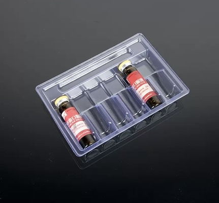 Plateau pour ampoule liquide orale de 10 ml Plateau à vide transparent en PET, emballage de 5, emballage de 10, emballage de 12