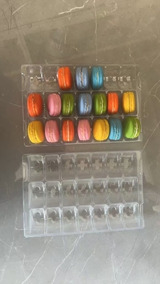 Rectangle 21 palettes emballage en plastique plateau à macarons personnalisable