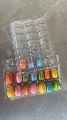 6 palettes Emballage en plastique plateau de macarons Emballage de support de sécurité alimentaire personnalisée