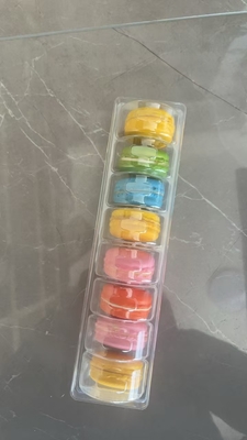 6 palettes Emballage en plastique plateau de macarons Emballage de support de sécurité alimentaire personnalisée