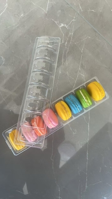 6 palettes Emballage en plastique plateau de macarons Emballage de support de sécurité alimentaire personnalisée