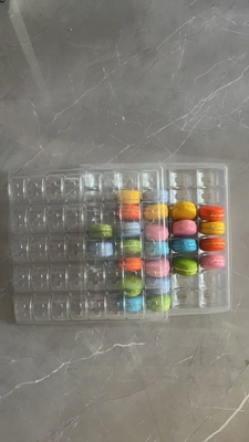 Boîte transparente faite à la main de macarons 40 Emballage en plateau de macarons Emballage en chocolat Couverture supérieure et inférieure Fournisseur d'emballage de gâteau