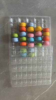 Boîte transparente faite à la main de macarons 40 Emballage en plateau de macarons Emballage en chocolat Couverture supérieure et inférieure Fournisseur d'emballage de gâteau
