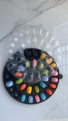 Emballage de 33 grains de macarons Emballage transparent en plateau de macarons Emballage manuel Boîte d'emballage de macarons Emballage portable d'emballage de macarons Emballage transparent en boîte d'emballage de macarons Emballage transparent en boîte de carton