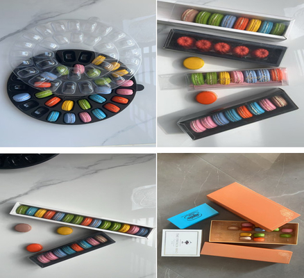 Boîte transparente à imprimer à chaud, couvercle supérieur et inférieur, support d'affichage de macarons 12 pièces