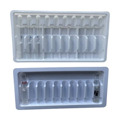 Plateau d'emballage en PET en ampoules pour injection d'eau plateau sur mesure en gros