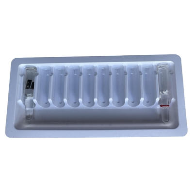 Plateau d'emballage en PET en ampoules pour injection d'eau plateau sur mesure en gros