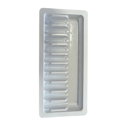 Plateau d'emballage en PET en ampoules pour injection d'eau plateau sur mesure en gros