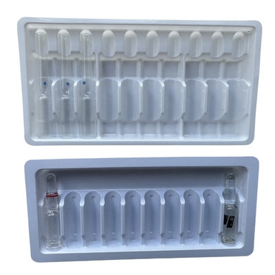 Plateau d'emballage en PET en ampoules pour injection de médicaments à l'eau 1 ml 2 ml personnalisation