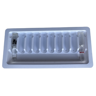 Plateau d'emballage en PET en ampoules pour injection de médicaments à l'eau 1 ml 2 ml personnalisation