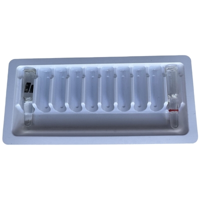 Plateau d'emballage en PET en ampoules 1 ml 2 ml de médicament injectable à l' eau plateau sur mesure en gros
